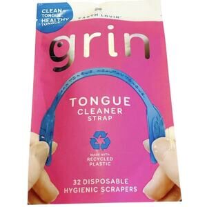 New Earth Lovin Grin Disposable Tongue Cleaner 32 Hygienic Scrapers Sealed Pack